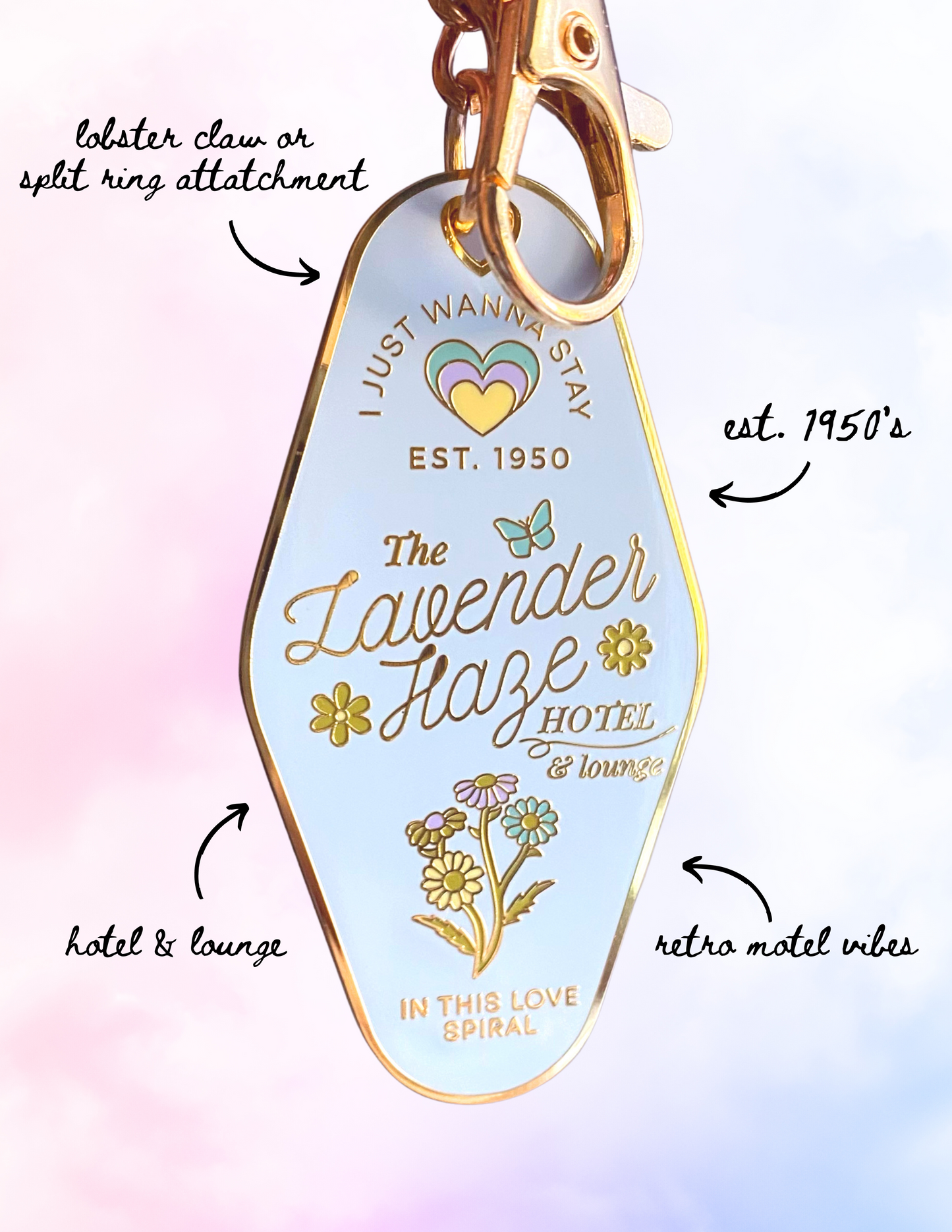 Lavender Haze Hotel & Lounge Mini Motel Keychain