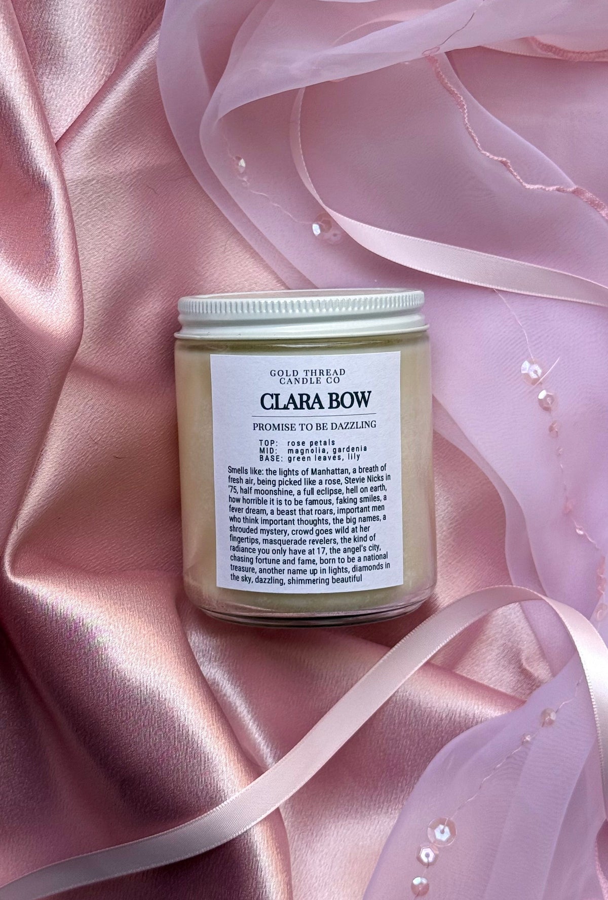 Clara Bow 8 oz Rose & Gardenia Candle