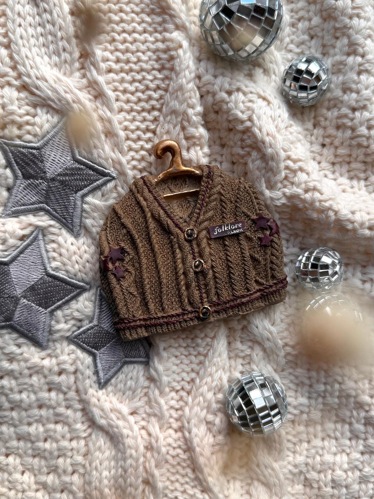 Brown Cardigan Christmas Ornament