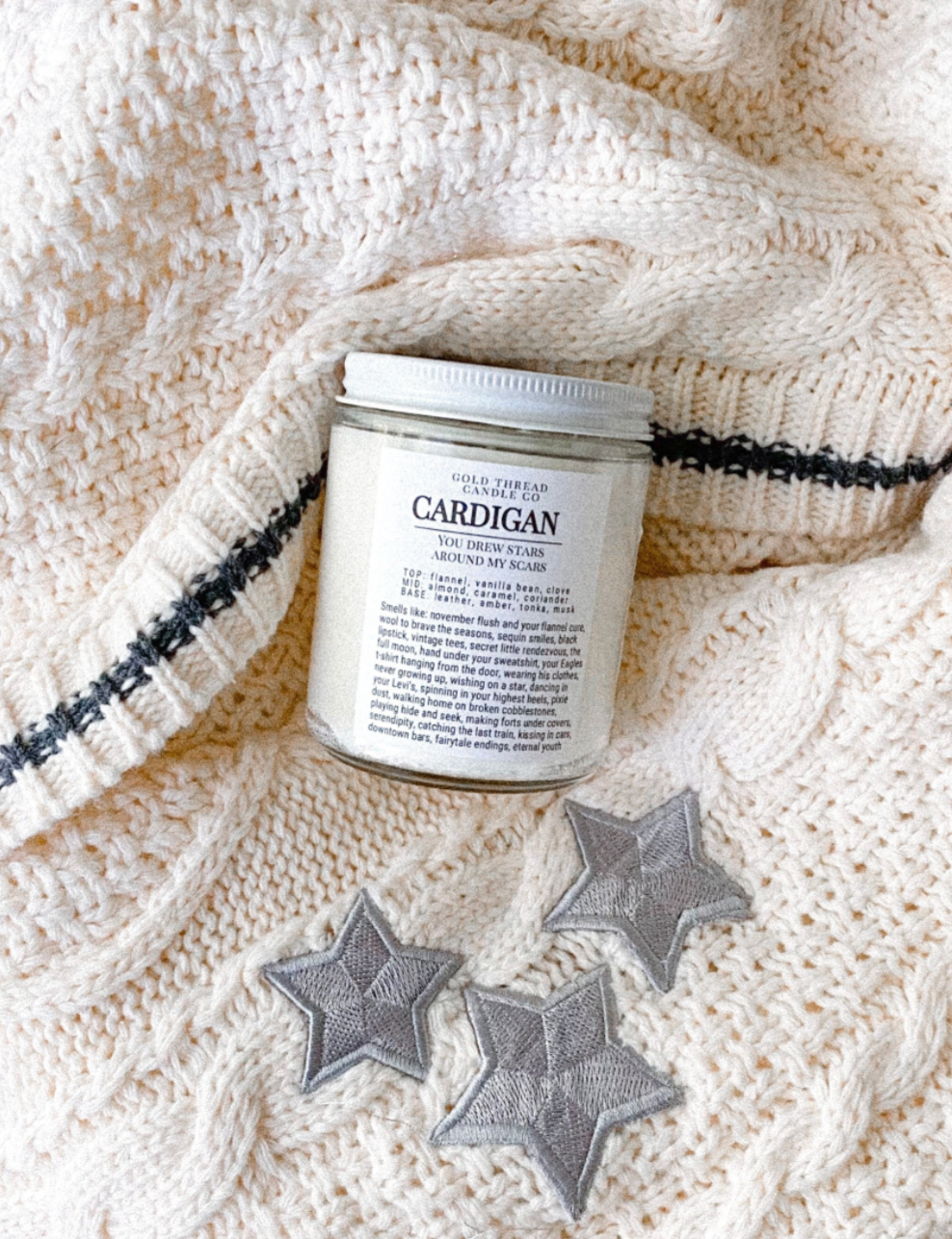 Cardigan 8 oz Flannel Vanilla Candle