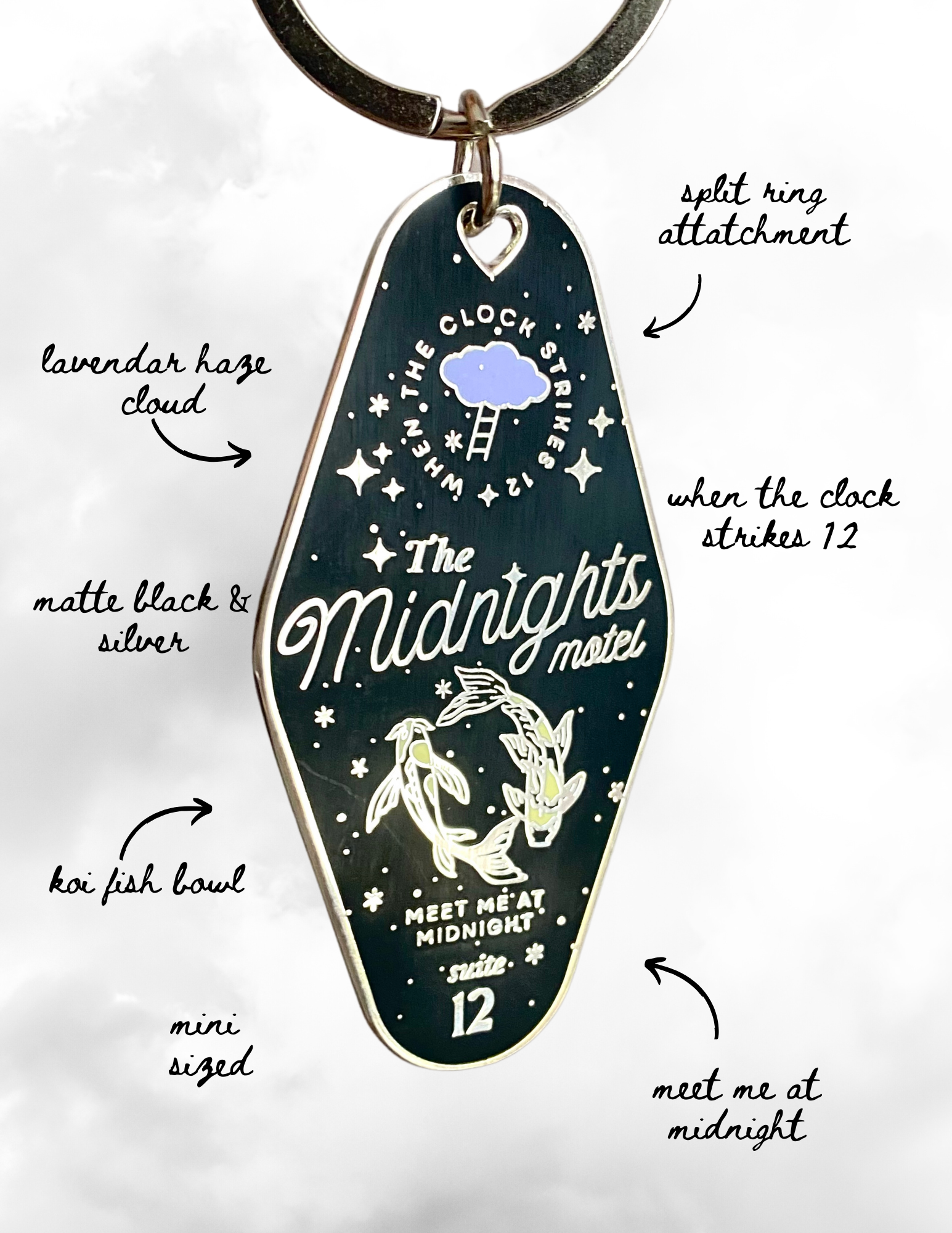 Black Midnights Mini Motel Keychain – Gold Thread Black Midnights Mini Motel Keychain – Gold Thread