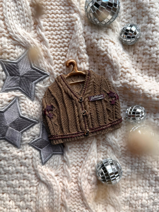 Brown Cardigan Christmas Ornament