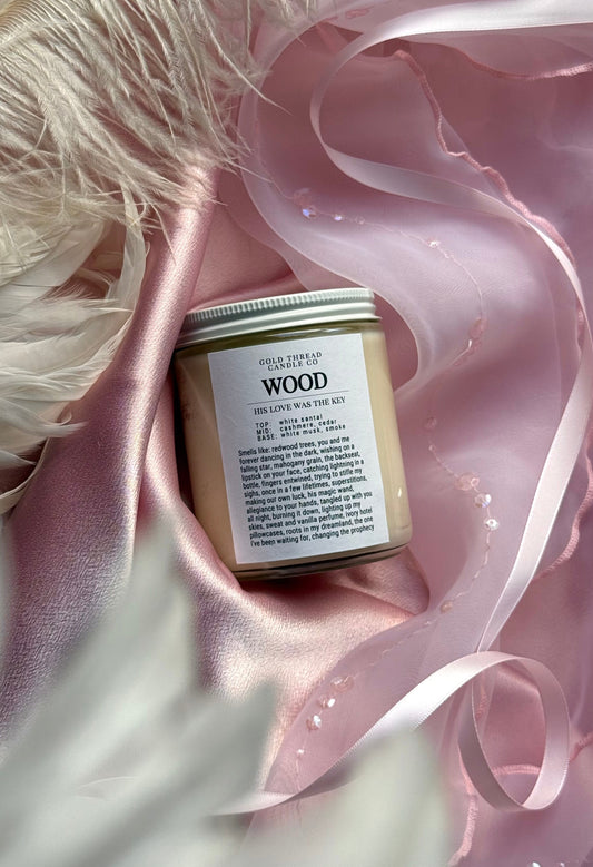 Wood 8 oz White Santal Candle