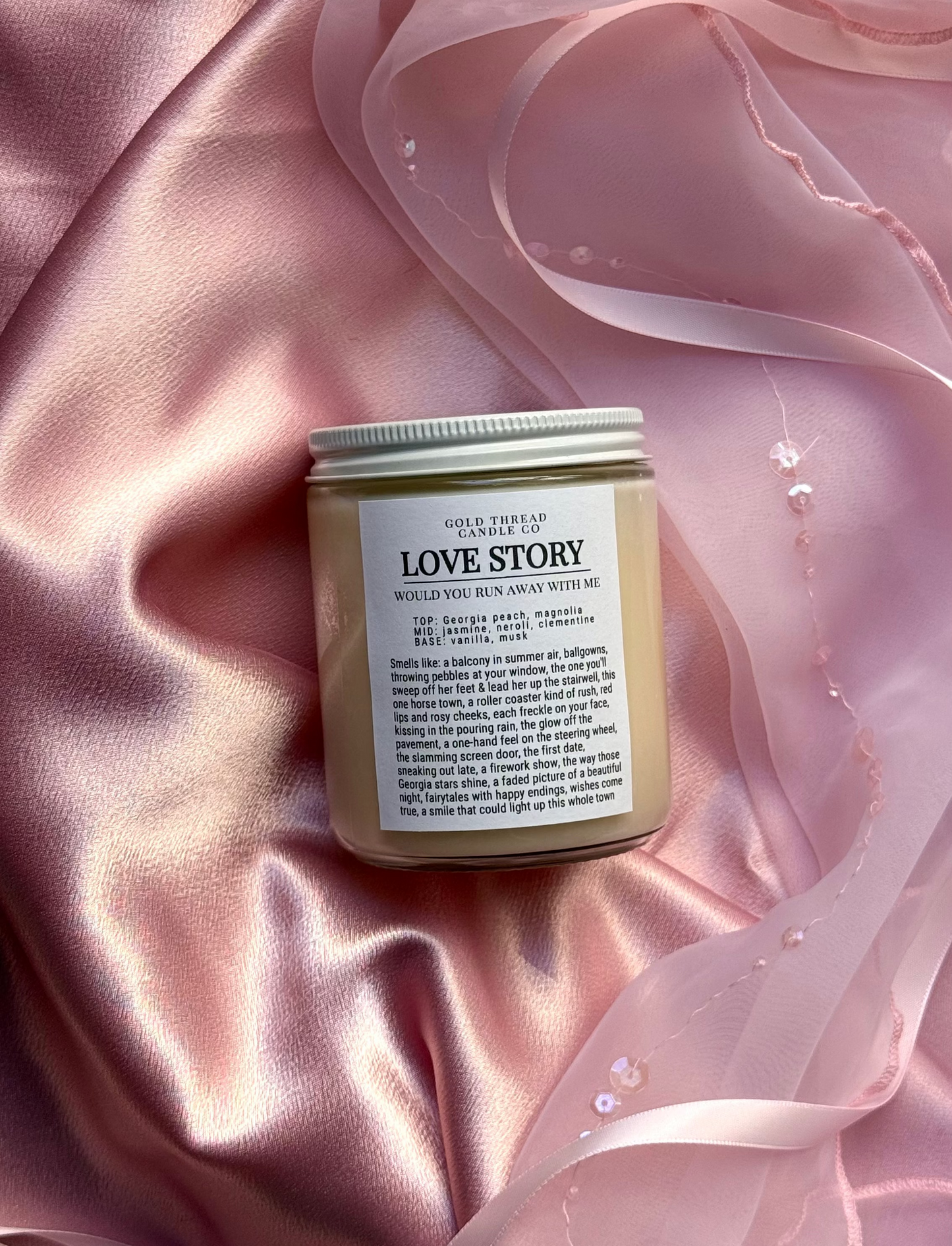 Love Story 8 oz Peach Candle