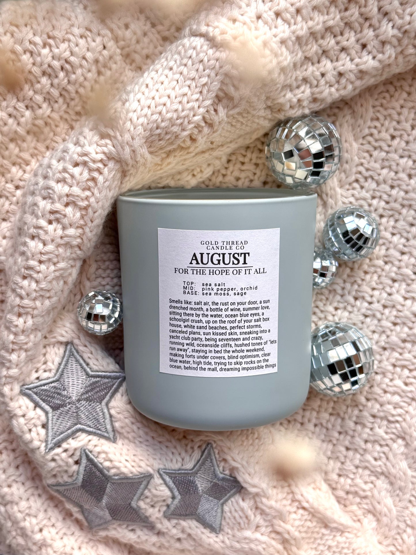 August Double Wick 12 oz Sea Salt Candle
