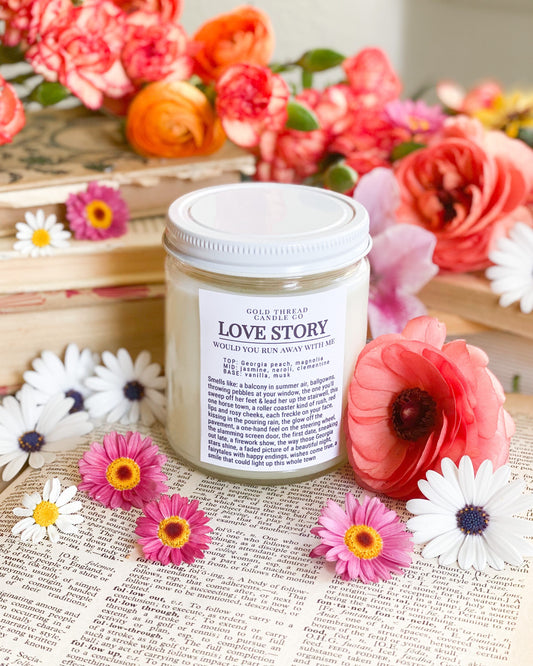 Love Story 8 oz Peach Candle
