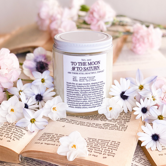 To The Moon & To Saturn 8 oz Orange Blossom Fairy Floss Candle