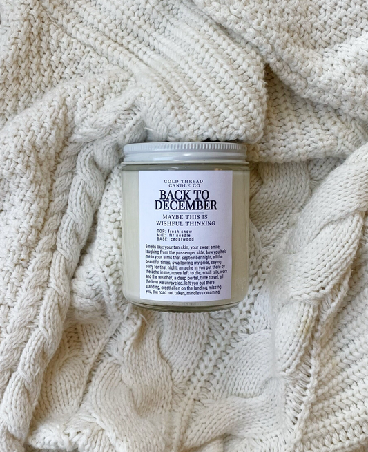Back To December 8 oz Fresh Snow Candle