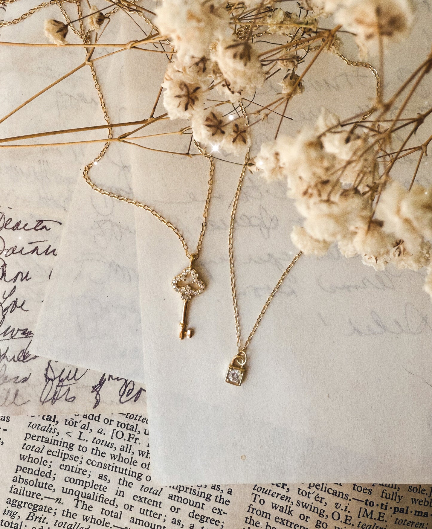 Lock and Key Necklace Set