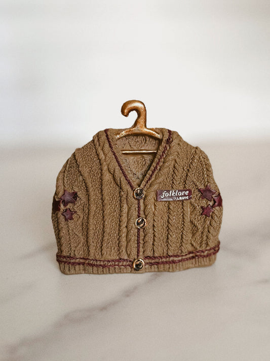 Brown Cardigan Christmas Ornament