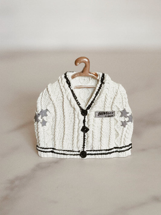 White Cardigan Christmas Ornament