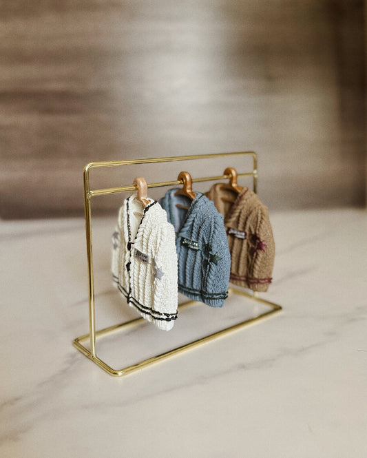 Holiday Cardigan Ornament Set With Rack